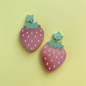 Some Berry to Love Strawberry Statement Dangles