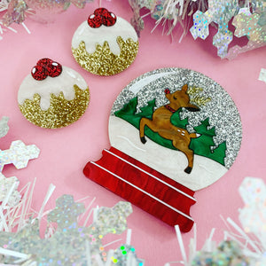 Reindeer Games Acrylic Christmas Brooch