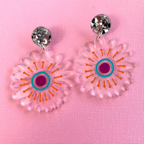 Delicate Delilah Mega Daisy Shaped Dangles