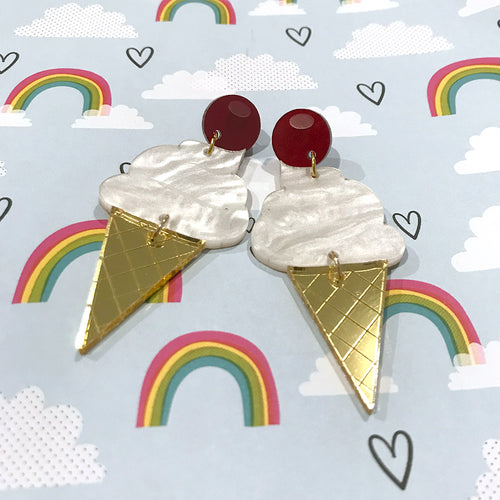 Ms Whippy Giant Ice Cream Acrylic Dangles - CHOOSE YOUR FLAVOUR