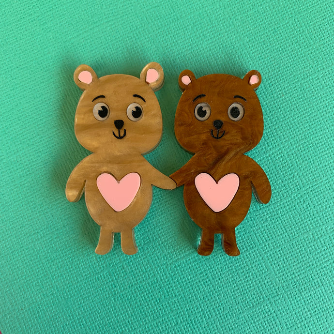 Share the Love Teddy Bear Brooch