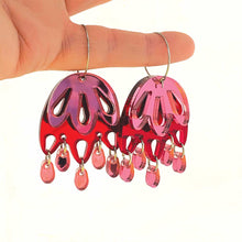 Jelly Jewel Statement Dangles - Red and Pink