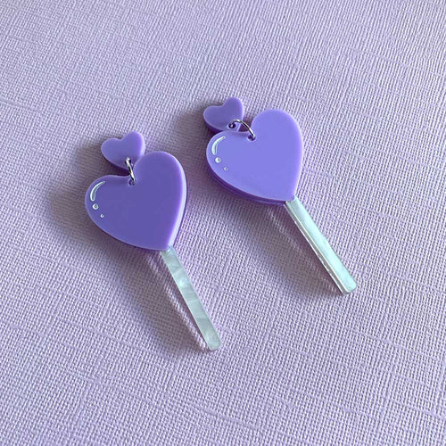 Love Pop Candy Statement Dangles - Lilac