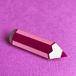 Looking Sharp! Acrylic Pink Pencil Brooch