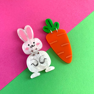 Let's Get Hoppin' Rabbit and Carrot Dangles