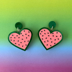 Love Melon Watermelon Statement Dangles